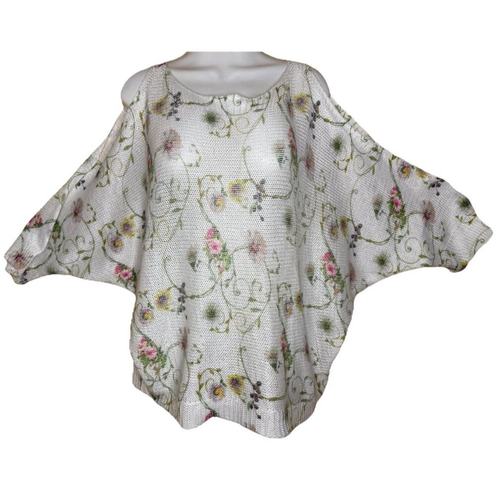 Luisa‎ Ricci White  Top Sweater SZ Medium Cottage Fairy Made in Italy